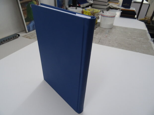 Blauw lederen notitieboek a4